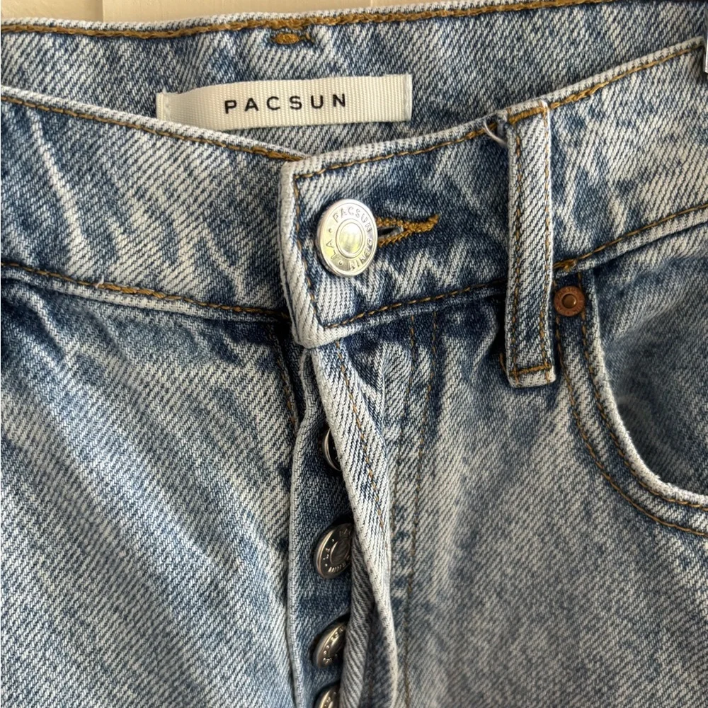 PacSun High Rise Straight Raw Hem Jeans